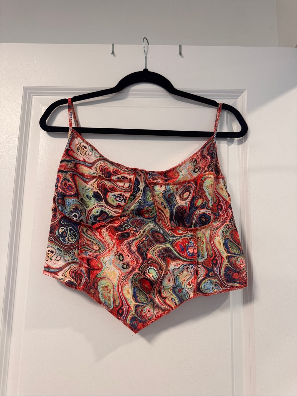 Plus Size Multicolor Swirl Print Cropped Cami Crop Top
